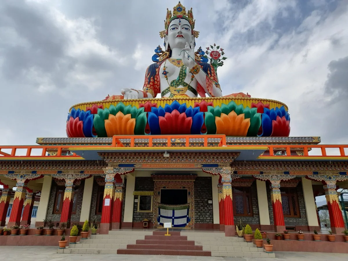 Arunachal's tallest Tara Devi statue overlooking layered Himalayan hills